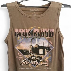 Pink Floyd Brown Tank with Pink and Blue Tour Graphic